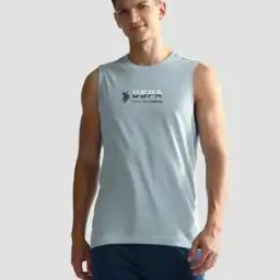 Men Logo Print Sleeveless Vest-image-2