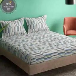 portico 144 TC Marvella Cotton Fitted Bedsheet-picture-5