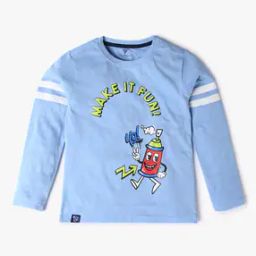 Boys Graphic Print Regular Fit Round-Neck T-Shirt-image-14