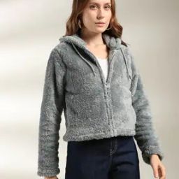 Women Regular Fit Zip-Front Hoodie-image-9