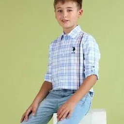 u.s. polo assn. Boys Checked Regular Fit Cotton Shirt-picture-12