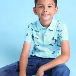 Boys Logo Print Regular Fit Polo T-Shirt-image-58