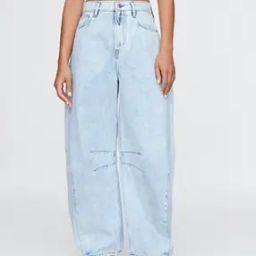 Women Heavily Washed High-Rise Horseshoe Relaxed Fit Jeans-image-33