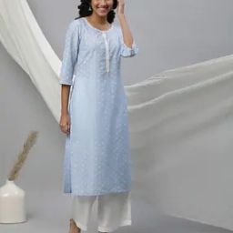 Women Geometric Print Straight Kota Kurta-picture-2