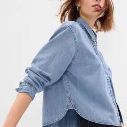 Women Relaxed Fit Shirt with Patch Pocket-image-88