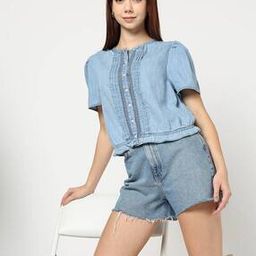 Women Fitted Shirt with Lace Details-image-77