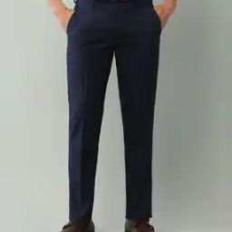 Men Slim Fit Flat-Front Trousers-image-100
