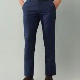 Men Slim Fit Flat-Front Trousers-image-6