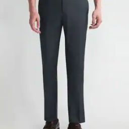 Men Regular Fit Flat-Front Trousers-image-5