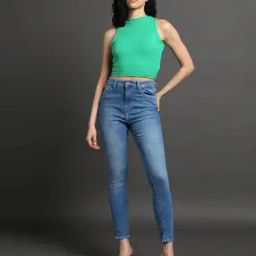 Women Mid Washed Super Skinny Jeans-image-28