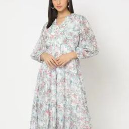 Floral Print Tiered Dress-image-1