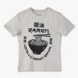 Boys Ramen Print Regular Fit Round-Neck T-Shirt-image-17