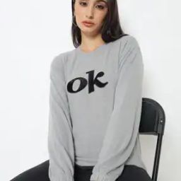Typographic Applique Round-Neck Sweatshirt-image-43