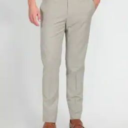 Men Regular Fit Flat-Front Trousers-image-69