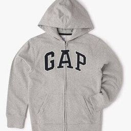 Boys Logo Applique Zip-Front Hoodie-image-75