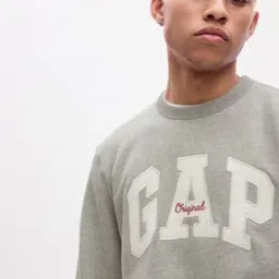 Brand Print Sweatshirt with Ribbed Hem-image-14