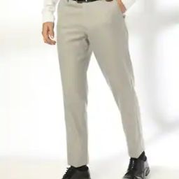 Men Slim Fit Flat-Front Trousers-image-19
