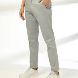 Men Cropped Fit Flat-Front Trousers-image-85