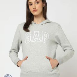 Brand Embroidered Relaxed Fit Hoodie-image-26