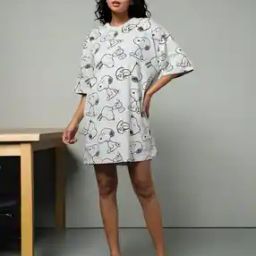 Women Printed Relaxed Fit Sleep Dress-picture-21