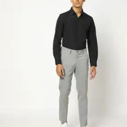 Men Slim Fit Flat-Front Trousers-image-40