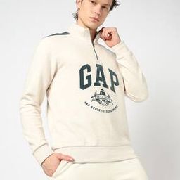 Cut & Sew Collared Graphic Print Sweatshirt-image-97