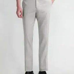 Men Tapered Fit Flat-Front Trousers-image-21