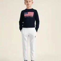 Boys Regular Fit Track Pants with Drawstring Fastening-picture-3