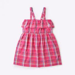 Checked A-Line Dress with Ruffle-image-98