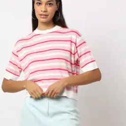 Striped High-Neck Pullover-image-41