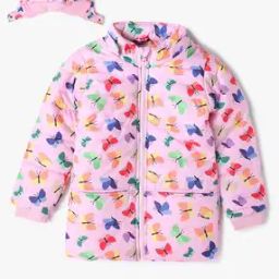 Printed Quilted Regular Fit Jacket-image-38