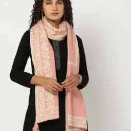 Floral Pattern Stole with Tassels-14