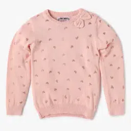 Heart Print Round-Neck Sweatshirt-38