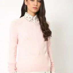 V-neck Sweater with Ribbed Hem-picture-18