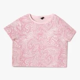 Girls Printed Slim Fit Crew-Neck T-Shirt-image-11