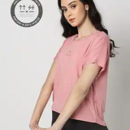 Women Panelled Boxy Fit Round-Neck T-Shirt-picture-35