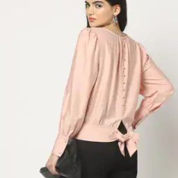 Women Relaxed Fit Top with Puff Sleeves-image-38