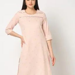 Women Foil Print Straight Kurta-picture-1