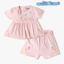 Embroidered Top with Shorts & Belt-image-35