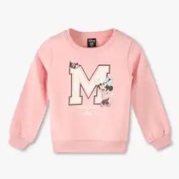 Girls Minnie Mouse Print Regular Fit Round-Neck Sweatshirt-image-59