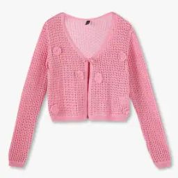 Women Geometric-Knit Front-Open Shrug-16
