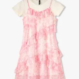 rio girls Girls Paisley Print Ruffled Tiered Dress with T-Shirt-picture-13