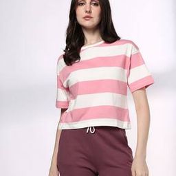 Women Striped Regular Fit Crew-Neck T-Shirt-image-36