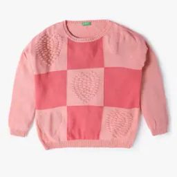 Girls Checked Regular Fit Sweater-picture-17
