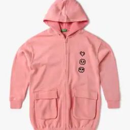 Girls Graphic Print Regular Fit Zip-Front Hoodie-image-40