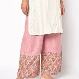 Floral Print Mid-Rise Palazzos-image-32