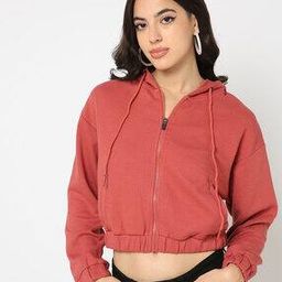 Women Waffle-Knit Regular Fit Zip-Front Hoodie-picture-32