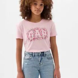 Girls Floral Print Relaxed Fit Crew-Neck T-Shirt-image-9