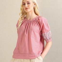Women Embroidered Relaxed Fit Top-image-4
