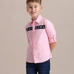 Boys Brand Print Regular Fit Cotton Shirt-image-98